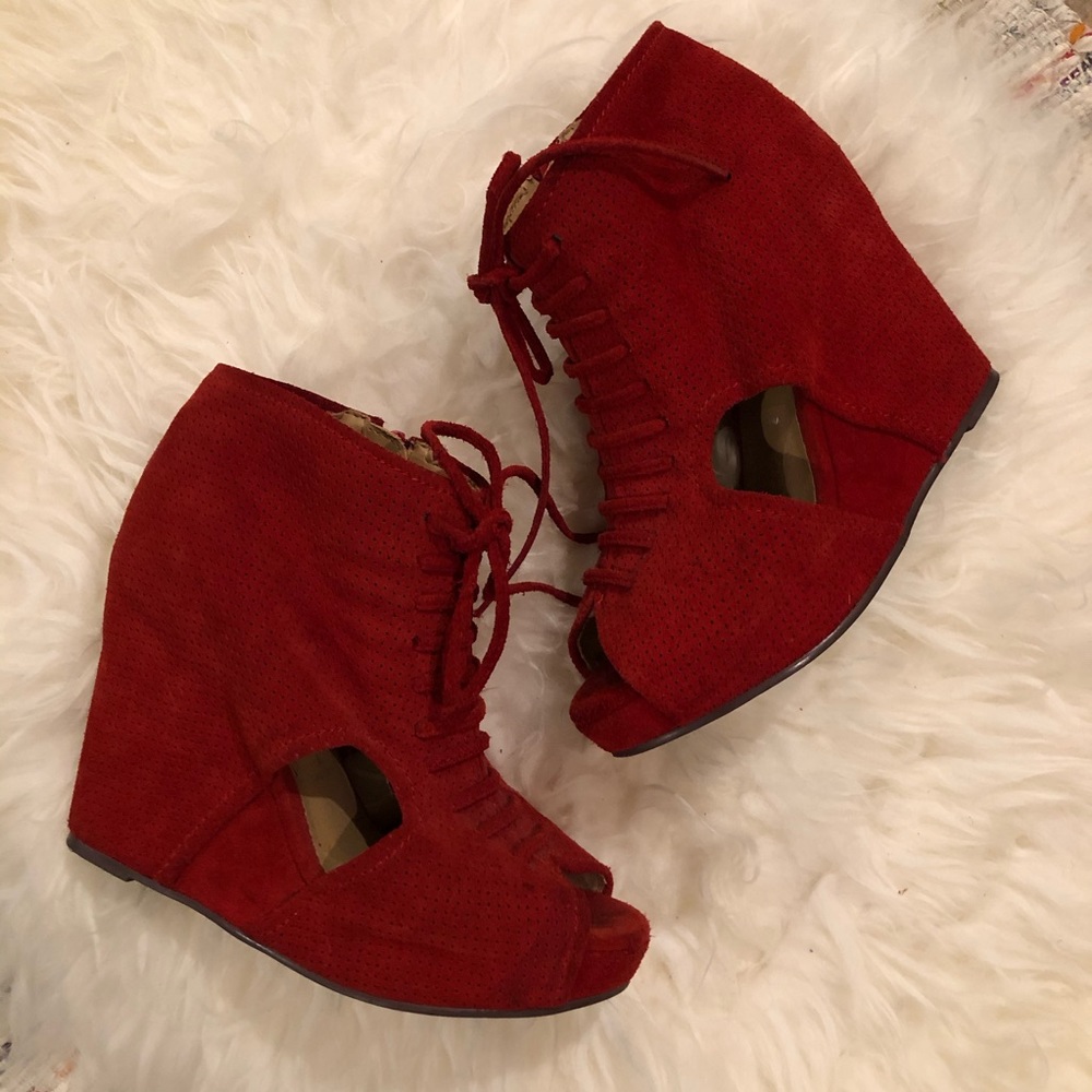 Jeffrey Campbell Havana Mary Rok Suede Wedge Shoes